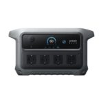 Station électrique portable Anker SOLIX C2000 Gen 2 grise et noire, vue de face sur fond blanc.