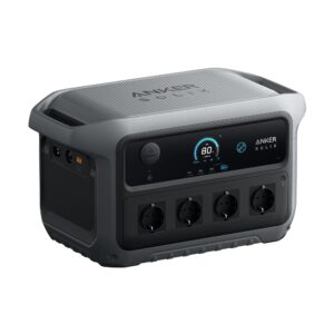Anker SOLIX C2000 Gen 2 : vue de trois quarts avant et ports de recharge latéraux.