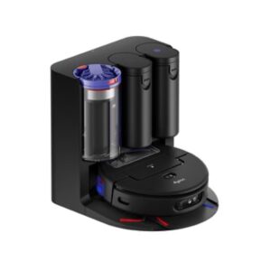 Robot aspirateur laveur Dyson Spot+Scrub Ai noir avec sa station cyclonique sans sac.